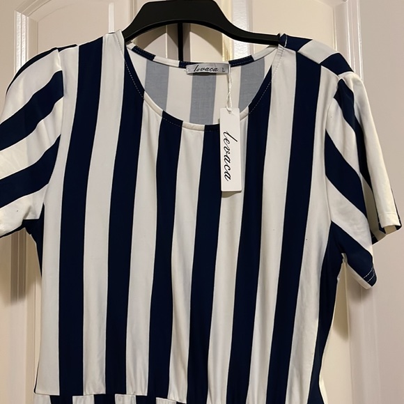 New with tag large navy blue and white dress - Picture 1 of 4